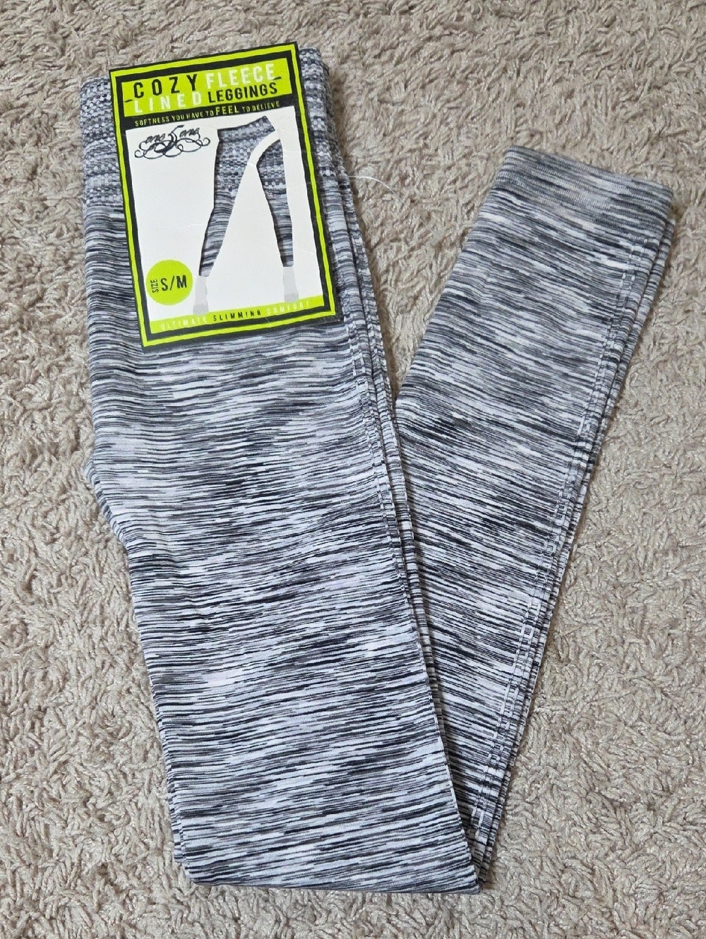 NWT One 5 One Gray & Black Space-Dye Leggings, Size S/M (Fits 4-10)